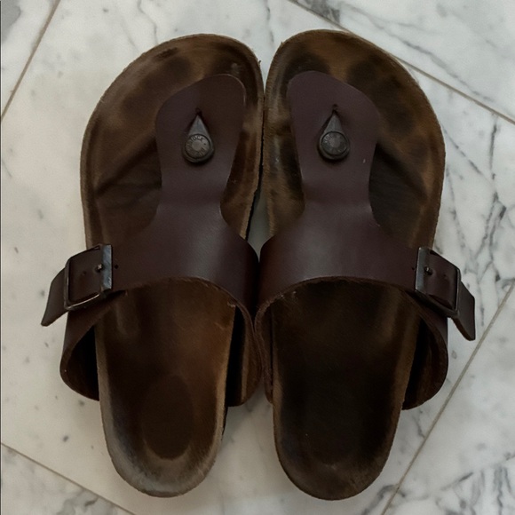 Birkenstock Shoes - Birkenstock Dark Brown Leather Sandals